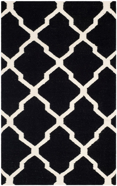 Safavieh Dhurries Dhu634A Black / Ivory Rugs - Safavieh - dhu634a - 6r