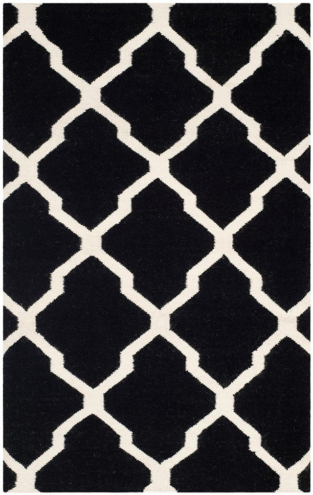 Safavieh Dhurries Dhu634A Black / Ivory Rugs - Safavieh - dhu634a - 6r