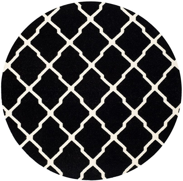 Safavieh Dhurries Dhu634A Black / Ivory Rugs - Safavieh - dhu634a - 6r