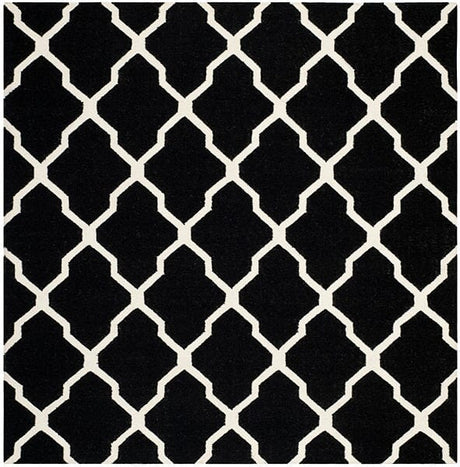 Safavieh Dhurries Dhu634A Black / Ivory Rugs - Safavieh - dhu634a - 6sq