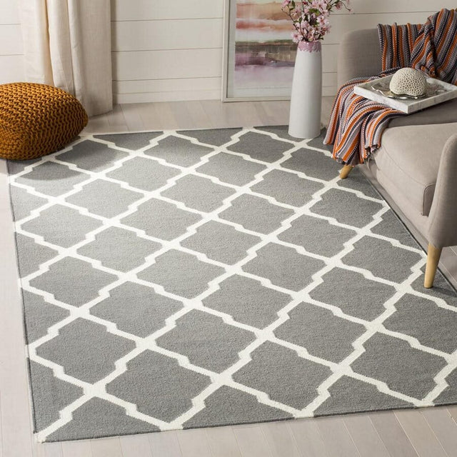 Safavieh Dhurries Dhu634B Grey / Ivory Rugs - Safavieh - dhu634b - 3