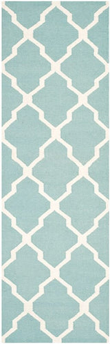 Safavieh Dhurries Dhu634C Light Blue / Ivory Rugs - Safavieh - dhu634c - 26
