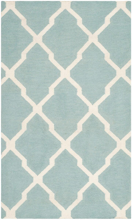 Safavieh Dhurries Dhu634C Light Blue / Ivory Rugs - Safavieh - dhu634c - 6r