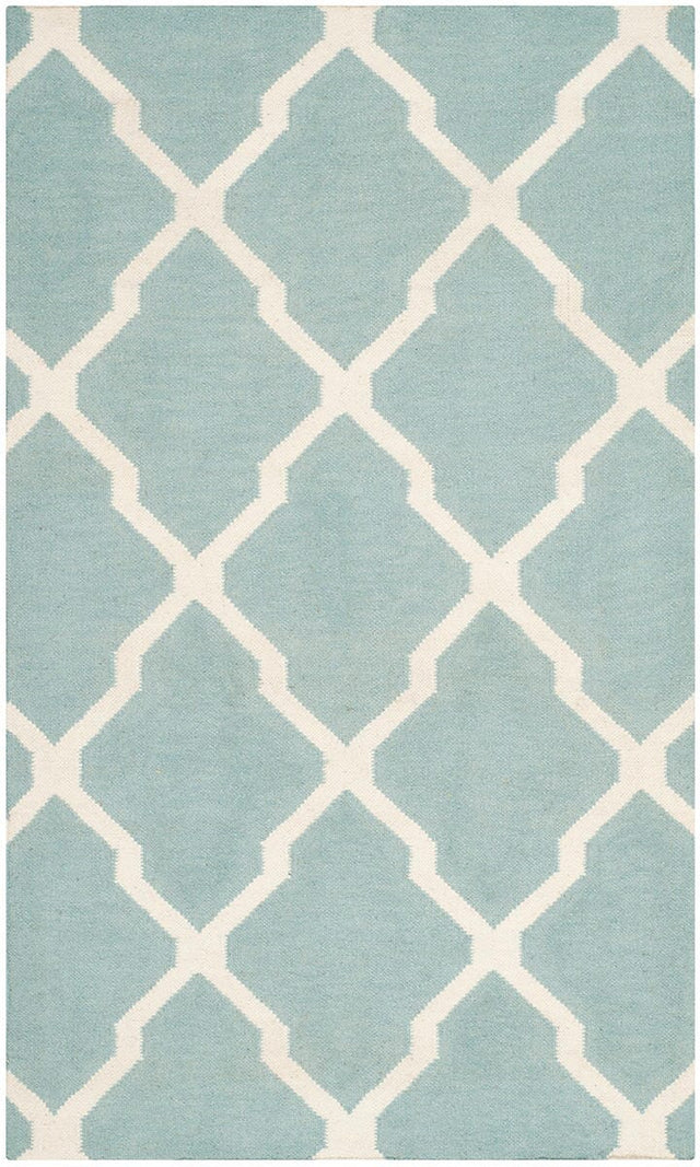 Safavieh Dhurries Dhu634C Light Blue / Ivory Rugs - Safavieh - dhu634c - 6r