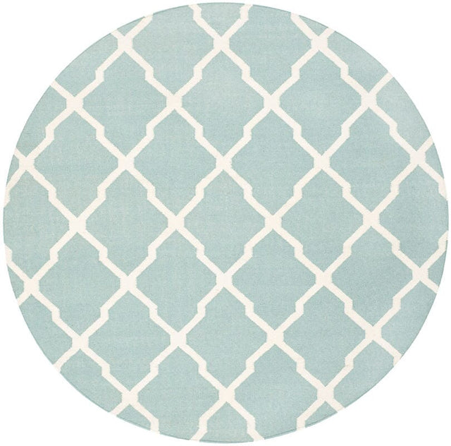 Safavieh Dhurries Dhu634C Light Blue / Ivory Rugs - Safavieh - dhu634c - 6r