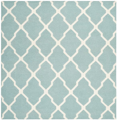 Safavieh Dhurries Dhu634C Light Blue / Ivory Rugs - Safavieh - dhu634c - 6sq