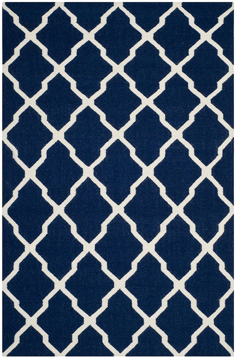 Safavieh Dhurries Dhu634D Navy / Ivory Rugs - Safavieh - dhu634d - 3