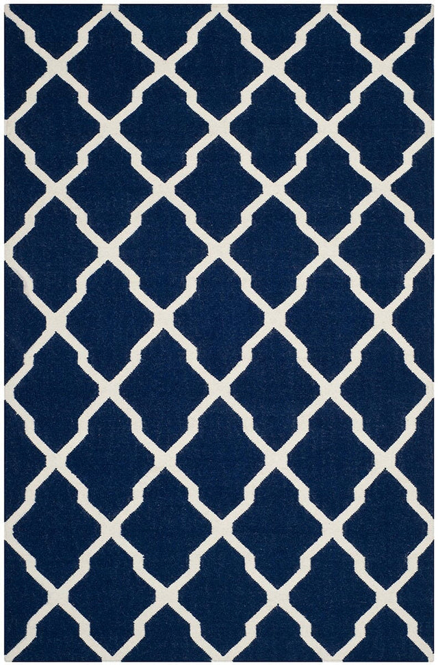 Safavieh Dhurries Dhu634D Navy / Ivory Rugs - Safavieh - dhu634d - 3