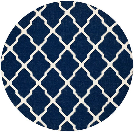 Safavieh Dhurries Dhu634D Navy / Ivory Rugs - Safavieh - dhu634d - 6r