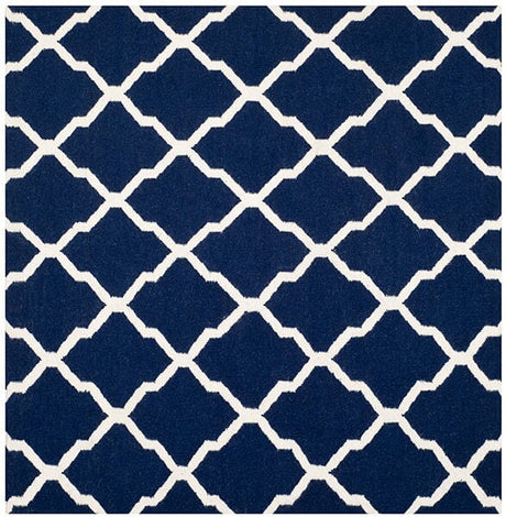 Safavieh Dhurries Dhu634D Navy / Ivory Rugs - Safavieh - dhu634d - 6sq