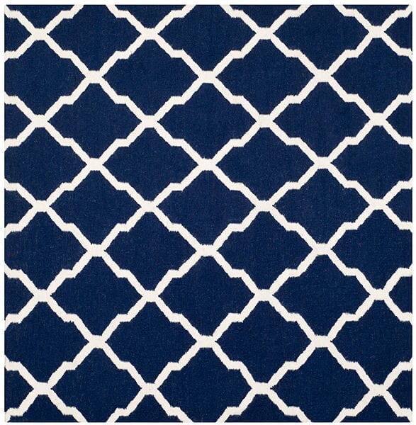 Safavieh Dhurries Dhu634D Navy / Ivory Rugs - Safavieh - dhu634d - 6sq