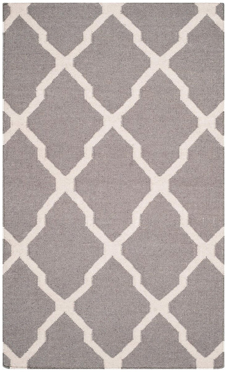 Safavieh Dhurries Dhu634G Dark Grey / Ivory Rugs - Safavieh - dhu634g - 6r