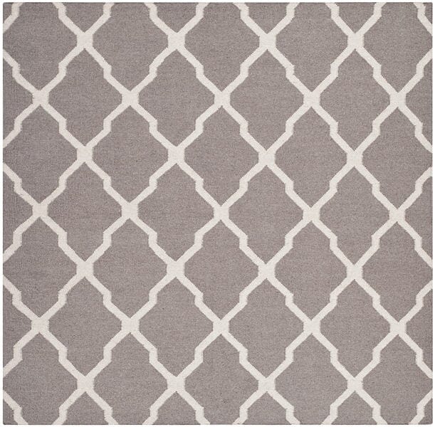 Safavieh Dhurries Dhu634G Dark Grey / Ivory Rugs - Safavieh - dhu634g - 6sq