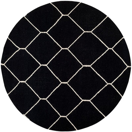 Safavieh Dhurries Dhu635A Black / Ivory Rugs - Safavieh - dhu635a - 6r