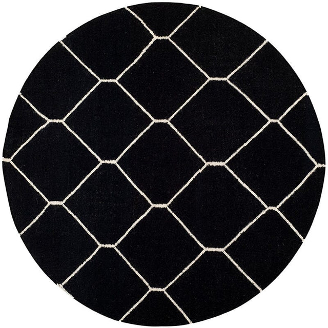 Safavieh Dhurries Dhu635A Black / Ivory Rugs - Safavieh - dhu635a - 6r