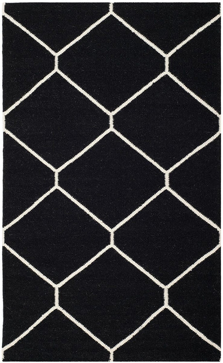 Safavieh Dhurries Dhu635A Black / Ivory Rugs - Safavieh - dhu635a - 6r