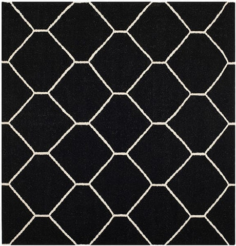 Safavieh Dhurries Dhu635A Black / Ivory Rugs - Safavieh - dhu635a - 6sq