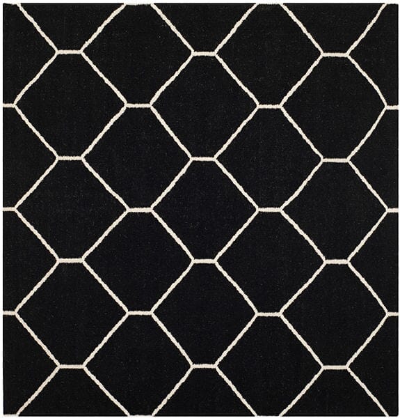 Safavieh Dhurries Dhu635A Black / Ivory Rugs - Safavieh - dhu635a - 6sq