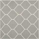 Safavieh Dhurries Dhu635B Grey / Ivory Rugs - Safavieh - dhu635b - 6sq