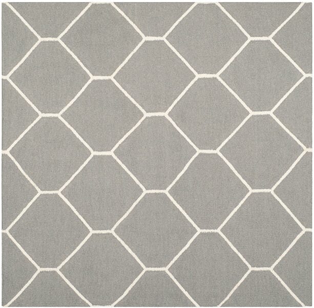 Safavieh Dhurries Dhu635B Grey / Ivory Rugs - Safavieh - dhu635b - 6sq