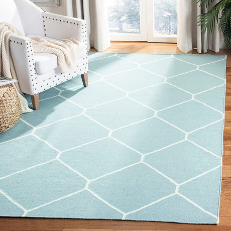 Safavieh Dhurries Dhu635C Light Blue / Ivory Rugs - Safavieh - dhu635c - 3