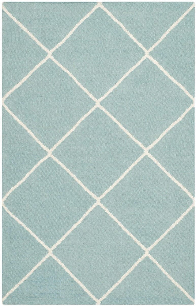 Safavieh Dhurries Dhu635C Light Blue / Ivory Rugs - Safavieh - dhu635c - 6r