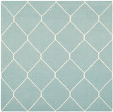Safavieh Dhurries Dhu635C Light Blue / Ivory Rugs - Safavieh - dhu635c - 6sq