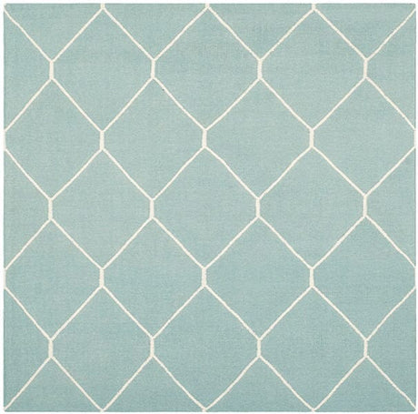 Safavieh Dhurries Dhu635C Light Blue / Ivory Rugs - Safavieh - dhu635c - 6sq