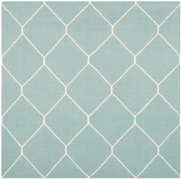 Safavieh Dhurries Dhu635C Light Blue / Ivory Rugs - Safavieh - dhu635c - 6sq