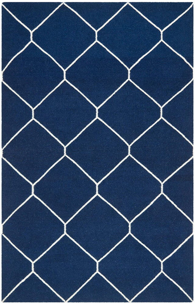 Safavieh Dhurries Dhu635D Navy / Ivory Rugs - Safavieh - dhu635d - 3