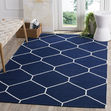 Safavieh Dhurries Dhu635D Navy / Ivory Rugs - Safavieh - dhu635d - 3