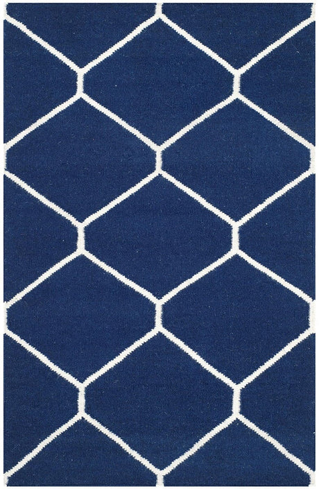 Safavieh Dhurries Dhu635D Navy / Ivory Rugs - Safavieh - dhu635d - 6r