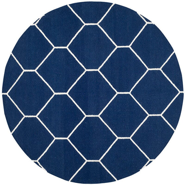 Safavieh Dhurries Dhu635D Navy / Ivory Rugs - Safavieh - dhu635d - 6r