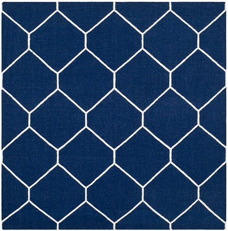 Safavieh Dhurries Dhu635D Navy / Ivory Rugs - Safavieh - dhu635d - 6sq