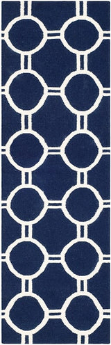 Safavieh Dhurries Dhu636D Navy / Ivory Rugs - Safavieh - dhu636d - 24