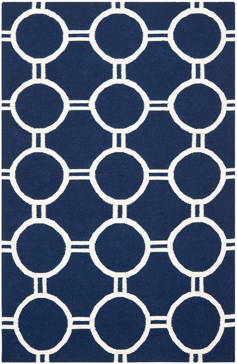 Safavieh Dhurries Dhu636D Navy / Ivory Rugs - Safavieh - dhu636d - 3