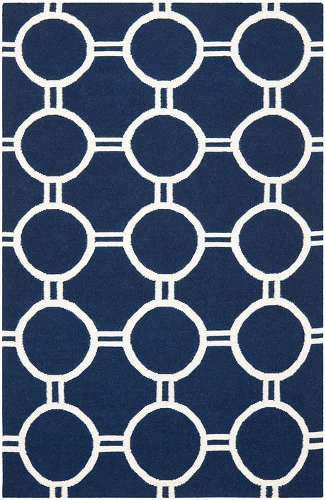 Safavieh Dhurries Dhu636D Navy / Ivory Rugs - Safavieh - dhu636d - 3