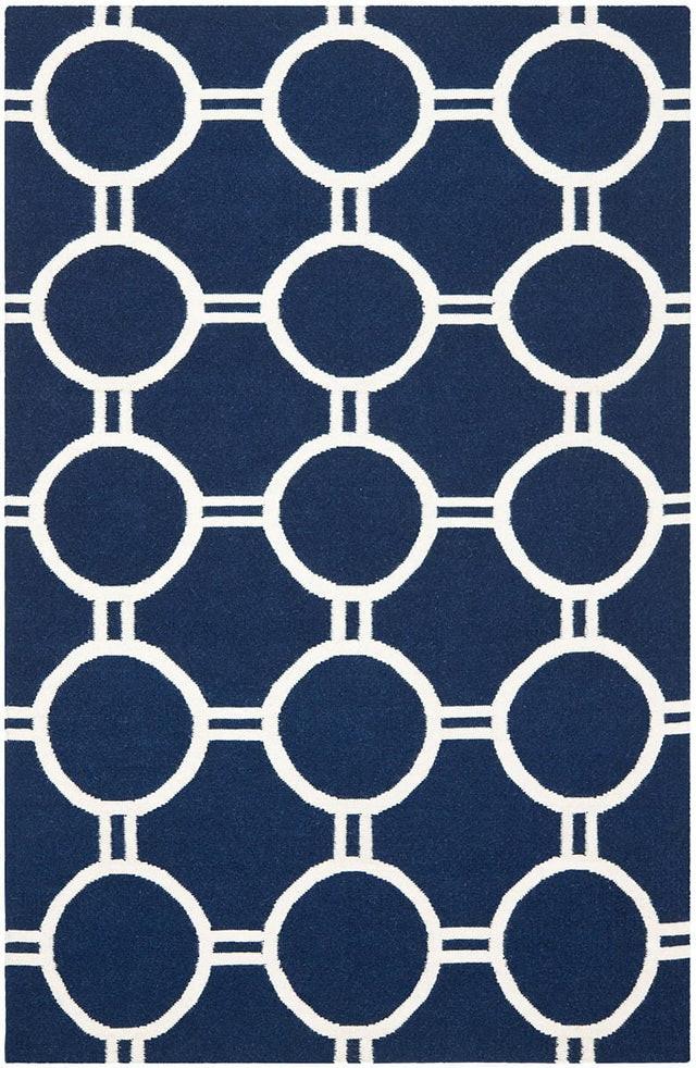 Safavieh Dhurries Dhu636D Navy / Ivory Rugs - Safavieh - dhu636d - 3