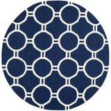 Safavieh Dhurries Dhu636D Navy / Ivory Rugs - Safavieh - dhu636d - 6r