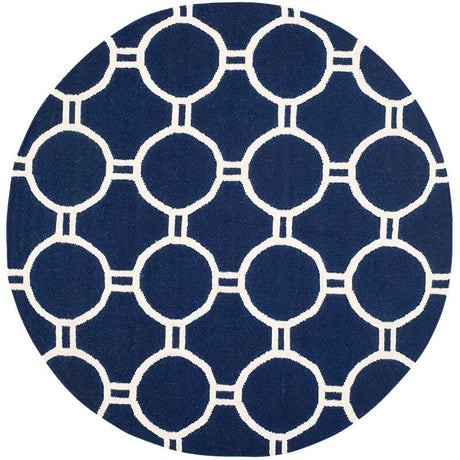 Safavieh Dhurries Dhu636D Navy / Ivory Rugs - Safavieh - dhu636d - 6r