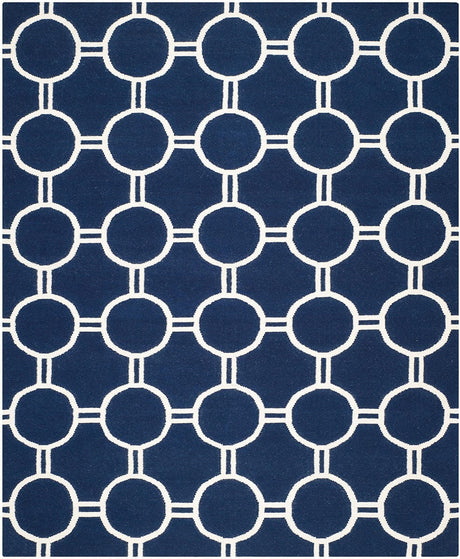 Safavieh Dhurries Dhu636D Navy / Ivory Rugs - Safavieh - dhu636d - 6r
