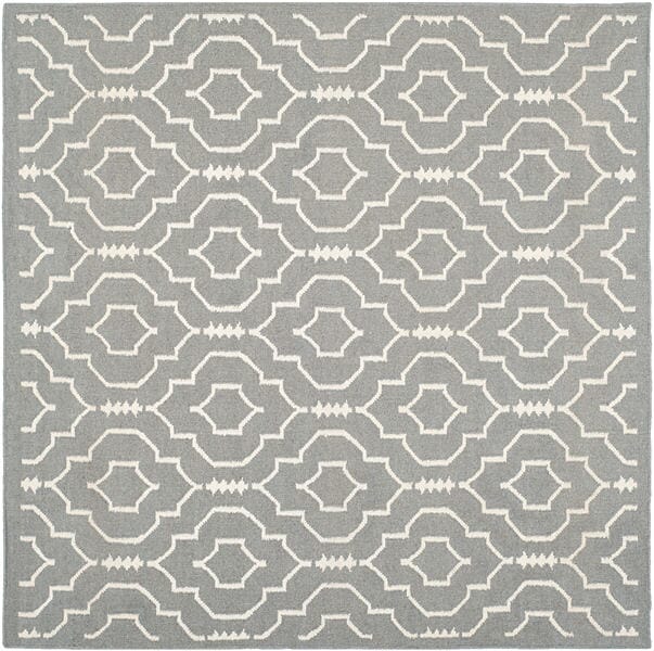 Safavieh Dhurries Dhu637B Grey / Ivory Rugs - Safavieh - dhu637b - 6sq