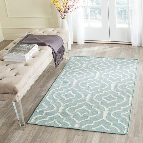 Safavieh Dhurries Dhu637C Light Blue / Ivory Rugs - Safavieh - dhu637c - 3