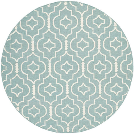 Safavieh Dhurries Dhu637C Light Blue / Ivory Rugs - Safavieh - dhu637c - 6r