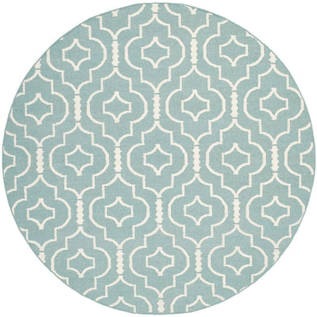 Safavieh Dhurries Dhu637C Light Blue / Ivory Rugs - Safavieh - dhu637c - 6r