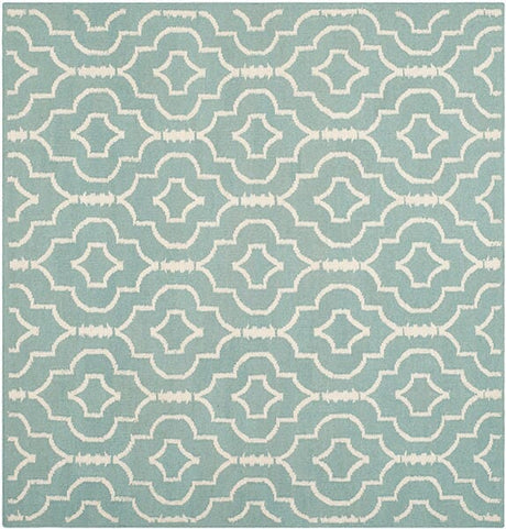 Safavieh Dhurries Dhu637C Light Blue / Ivory Rugs - Safavieh - dhu637c - 6sq