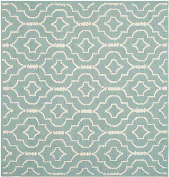 Safavieh Dhurries Dhu637C Light Blue / Ivory Rugs - Safavieh - dhu637c - 6sq