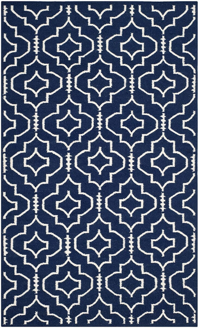 Safavieh Dhurries Dhu637D Navy / Ivory Rugs - Safavieh - dhu637d - 3