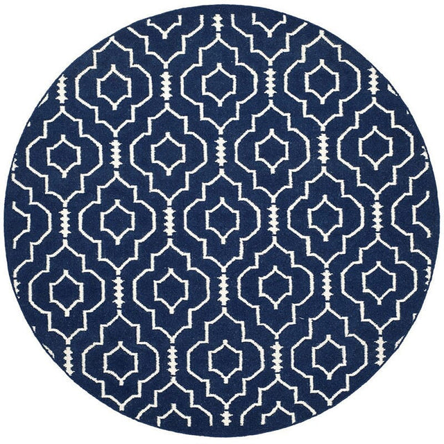 Safavieh Dhurries Dhu637D Navy / Ivory Rugs - Safavieh - dhu637d - 6r