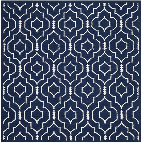 Safavieh Dhurries Dhu637D Navy / Ivory Rugs - Safavieh - dhu637d - 6sq